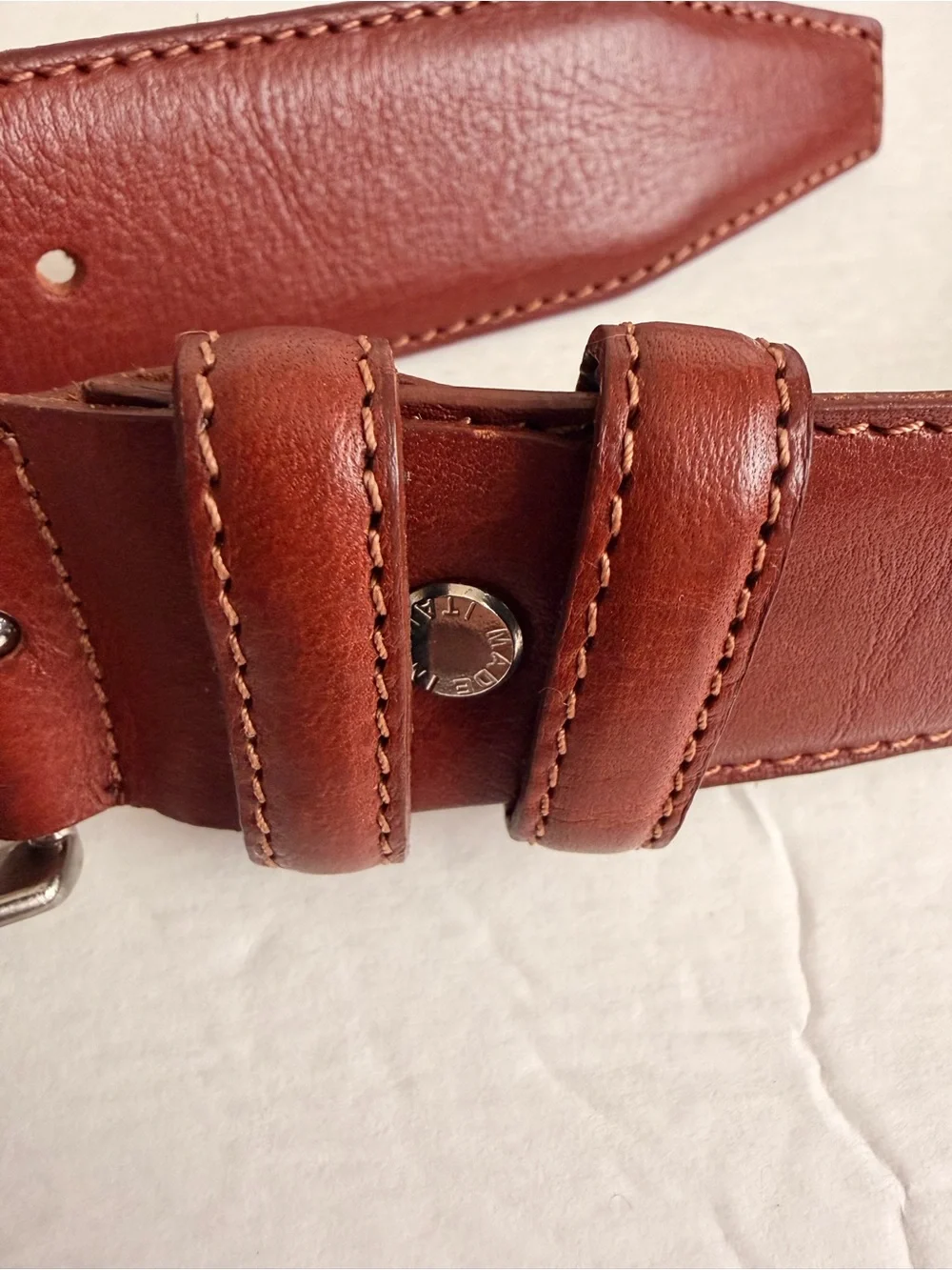 Italian Genuine Leather Brown Dress Belt Made in Italy 115/100